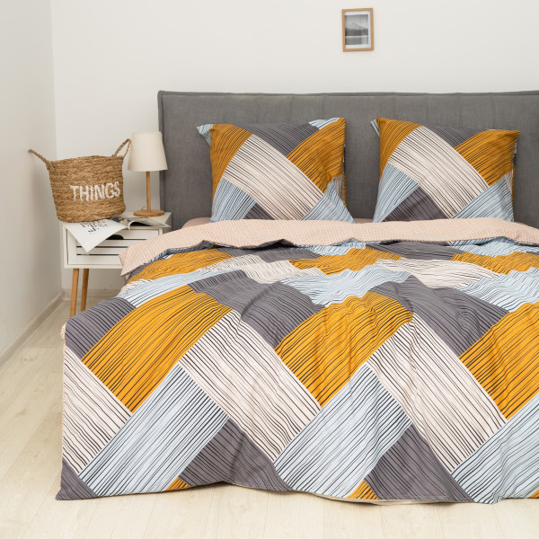 Комплект постельного белья Viluta Евро Ранфорс 23240 с простыней на резинке 180х200