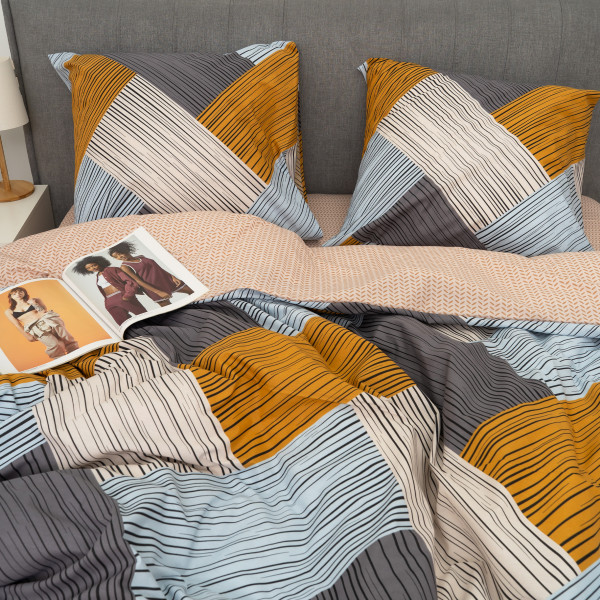 Комплект постельного белья Viluta Евро Ранфорс 23240 с простыней на резинке 180х200