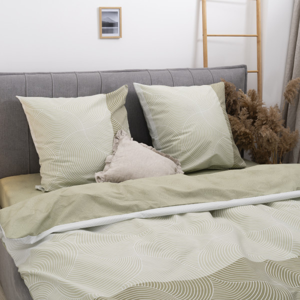 Комплект постельного белья Viluta Евро Ранфорс 24260 с простыней на резинке 180х200