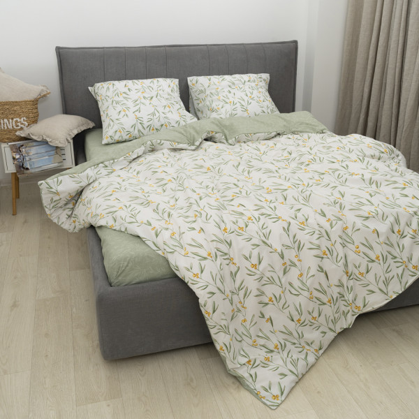 Комплект постельного белья Viluta Евро Ранфорс 24280 с простыней на резинке 180х200