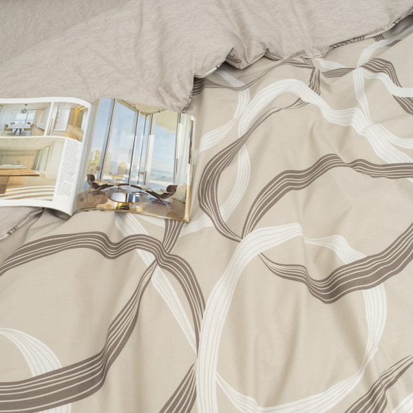 Комплект постельного белья Viluta Евро Ранфорс 24327 с простыней на резинке 180х200