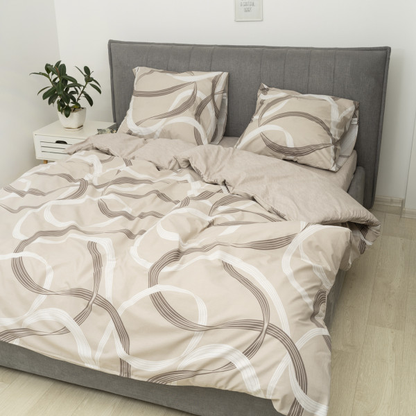 Комплект постельного белья Viluta Евро Ранфорс 24327 с простыней на резинке 180х200