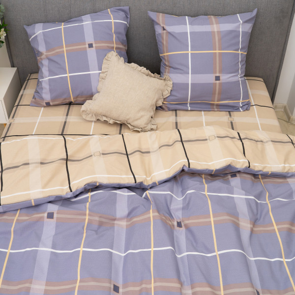 Комплект постельного белья Viluta Евро Ранфорс 24348 с простыней на резинке 180х200