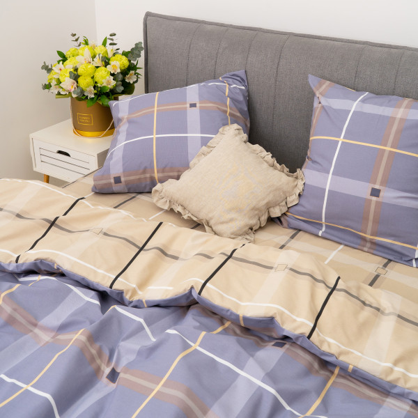 Комплект постельного белья Viluta Евро Ранфорс 24348 с простыней на резинке 180х200