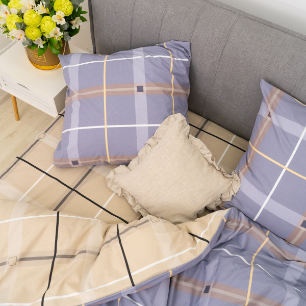 Комплект постельного белья Viluta Евро Ранфорс 24348 с простыней на резинке 180х200