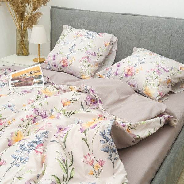 Комплект постельного белья Viluta Евро Ранфорс 25353 с простыней на резинке 180х200