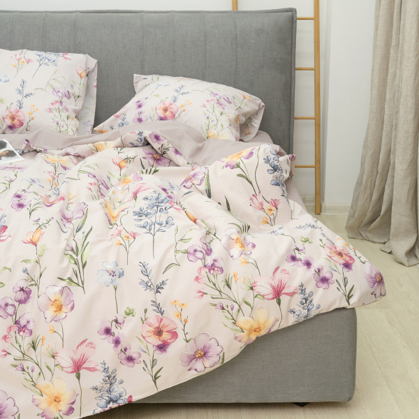 Комплект постельного белья Viluta Евро Ранфорс 25353 с простыней на резинке 180х200