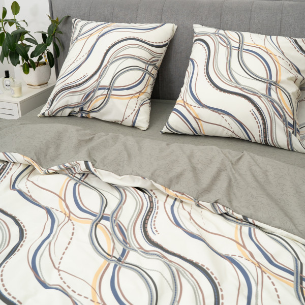 Комплект постельного белья Viluta Евро Ранфорс 25379 с простыней на резинке 180х200