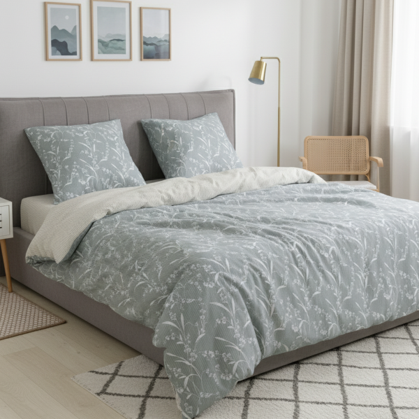 Комплект постельного белья Viluta Евро Ранфорс 25408 с простыней на резинке 180х200