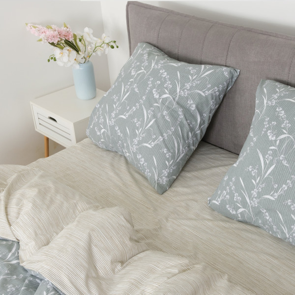 Комплект постельного белья Viluta Евро Ранфорс 25408 с простыней на резинке 180х200