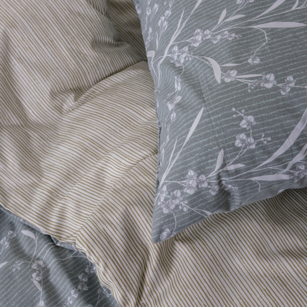 Комплект постельного белья Viluta Евро Ранфорс 25408 с простыней на резинке 180х200