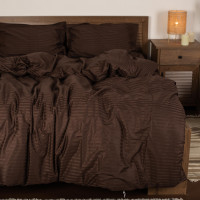 Комплект постельного белья Евро Сатин Stripe 41