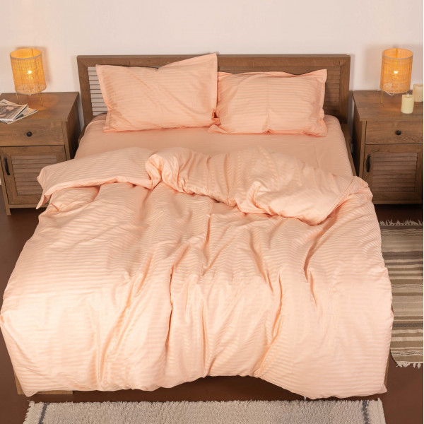 Комплект постельного белья Евро Сатин Stripe 43