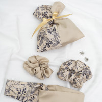 Подарунковий набір резинки та пов'язка для волосся у мішечку Viluta Tencel 03