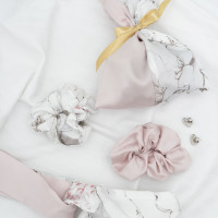 Подарунковий набір резинки та пов'язка для волосся у мішечку Viluta Tencel 05