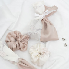 Подарочный набор резинки и повязка для волос в мешочке Viluta Tencel 06