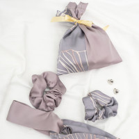 Подарунковий набір резинки та пов'язка для волосся у мішечку Viluta Tencel 07