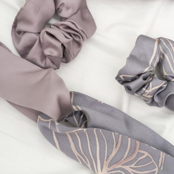 Подарочный набор резинки и повязка для волос в мешочке Viluta Tencel 07