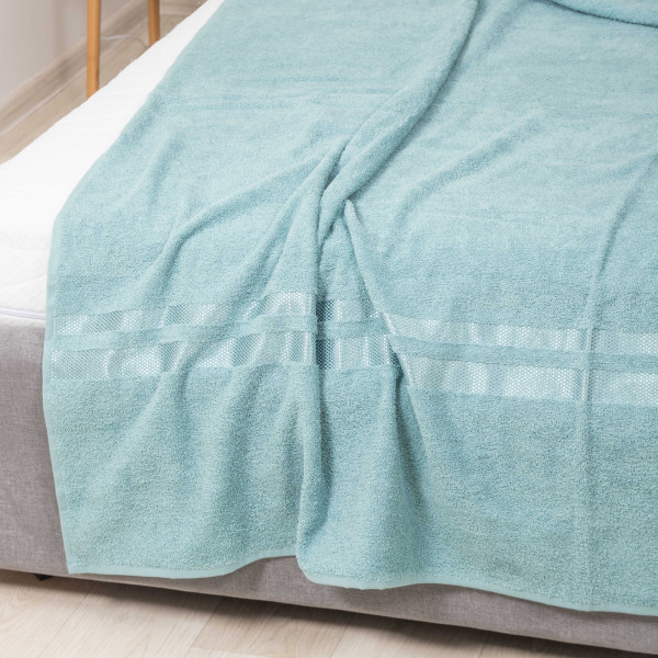 Простирадло махрове Giltex 150х200 Бордюр Бірюзовий