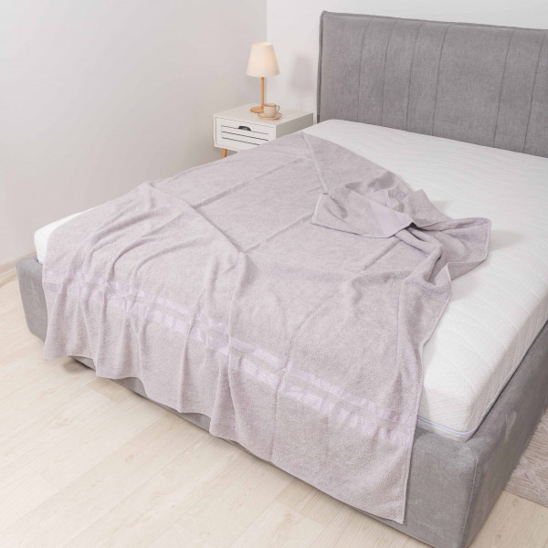 Простынь махровая Giltex 200х220 Бордюр Серый