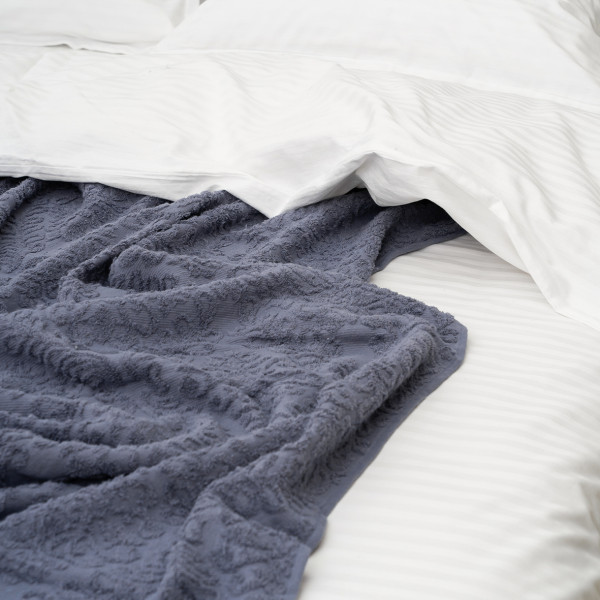 Простирадло-покривало махрове Doruk Полуторне 150х200 Botanica Сіро-фіолетовий