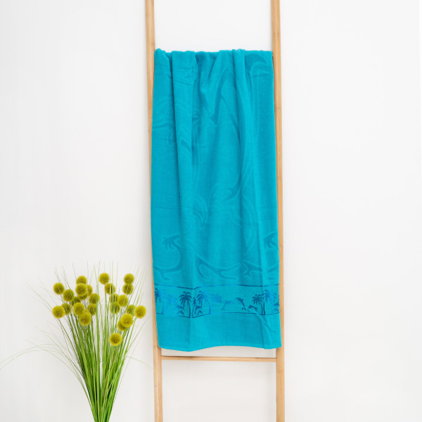 Полотенце махровое Пляжное Doruk 90х170 Palm Бирюзовый