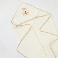 Полотенце махровое Детское Doruk Купальный уголок 100×100 Молочный Мишка