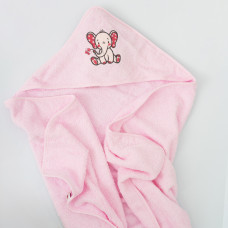 Полотенце махровое Детское Doruk Купальный уголок 100×100 Розовый Слон