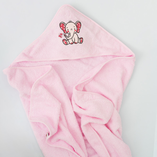 Полотенце махровое Детское Doruk Купальный уголок 100×100 Розовый Слон