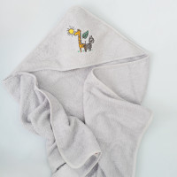 Полотенце махровое Детское Doruk Купальный уголок 100×100 Серый Жираф