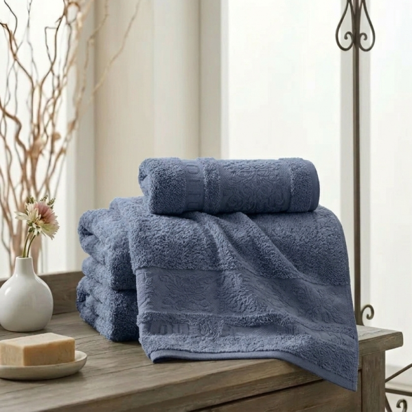 Рушник махровий Doruk 50х90 Vip Cotton Синій