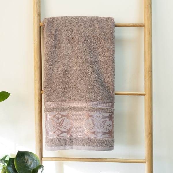 Полотенце махровое 50х90 Durul Ece bukle Koza Бежево-серый