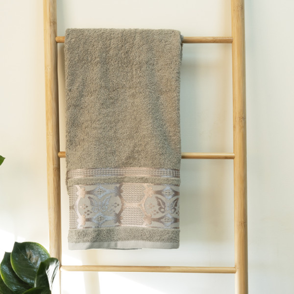 Полотенце махровое 50х90 Durul Ece bukle Koza Серо-оливковый