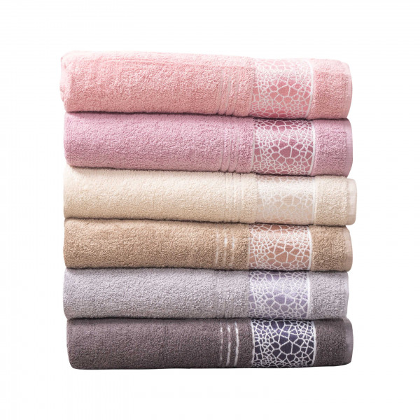 Полотенце махровое 100х150 Durul Ece bukle jakarli Камень Светло-бежевый