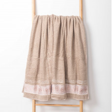 Полотенце махровое 100х150 Durul Ece bukle jakarli Камень Бежевый