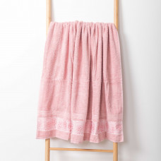 Полотенце махровое 100х150 Durul Ece bukle jakarli Камень Розовый