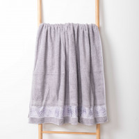 Полотенце махровое 70х140 Durul Ece bukle jakarli Камень Светло-серый