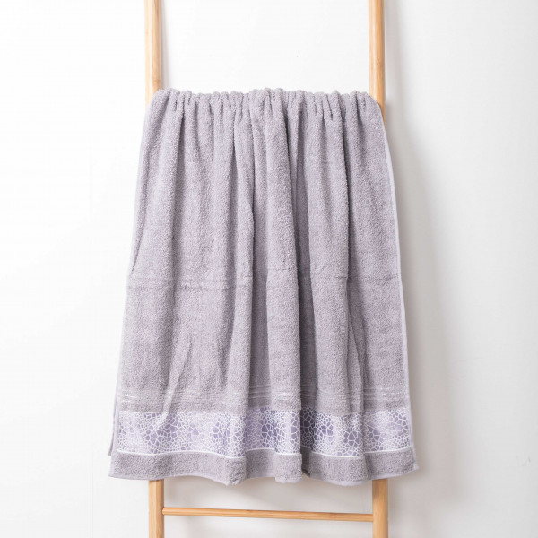 Полотенце махровое 100х150 Durul Ece bukle jakarli Камень Светло-серый