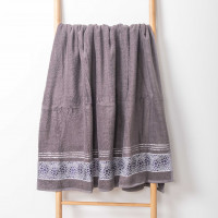 Полотенце махровое 50х90 Durul Ece bukle jakarli Камень Темно-серый