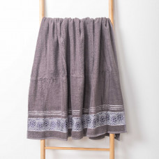 Полотенце махровое 100х150 Durul Ece bukle jakarli Камень Темно-серый