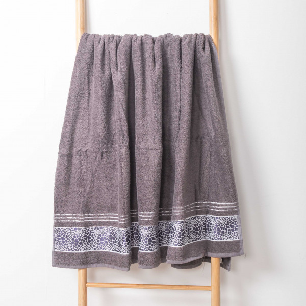 Полотенце махровое 50х90 Durul Ece bukle jakarli Камень Темно-серый