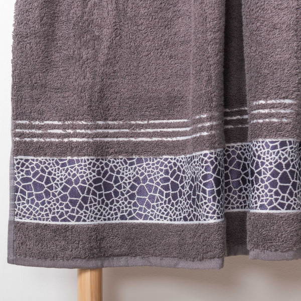 Полотенце махровое 50х90 Durul Ece bukle jakarli Камень Темно-серый