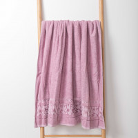 Рушник махровий 100х150 Durul Ece bukle jakarli Блискавка Попелясто-рожевий