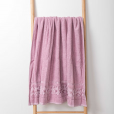 Полотенце махровое 100х150 Durul Ece bukle jakarli Молния Пепельно-розовый