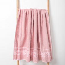 Полотенце махровое 100х150 Durul Ece bukle jakarli Молния Розовый