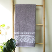 Полотенце махровое 70х140 Durul Ece bukle Valeri Фиолетово-серый