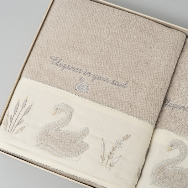 Набор полотенец махровых Karacan Soul Бежевый (70х140 + 50х90)