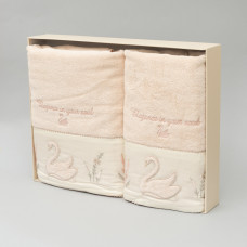 Набор полотенец махровых Karacan Soul Розовый (70х140 + 50х90)