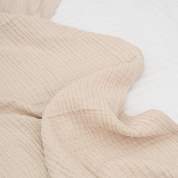 Простынь-Покрывало Муслиновое NilHome 200х220 Песочный