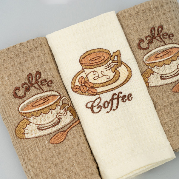 Набор полотенец вафельных NilTeks 40х60 Кофе